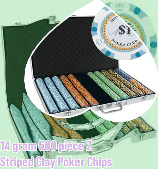 14 gram 500 piece z striped clay poker chips